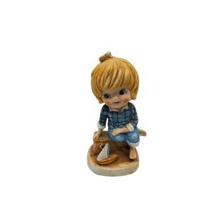 vintage 1980s enesco "little girl" bisque figurine